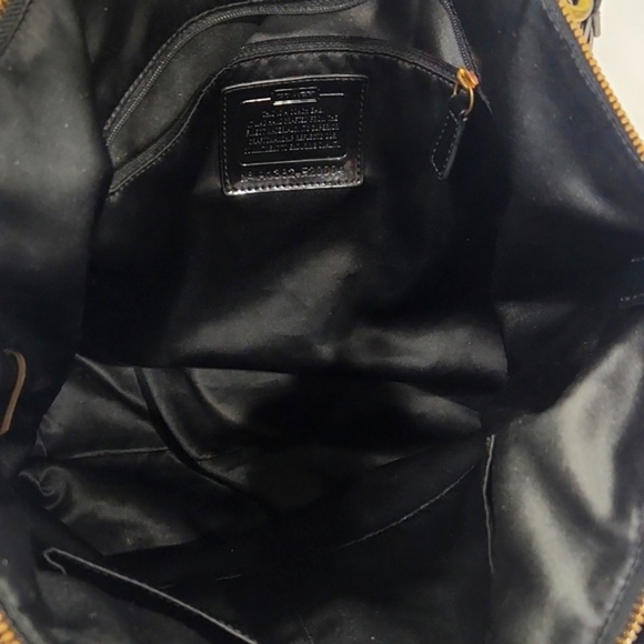 Coach F-20004 Daisy Liquid Gloss Black Patent Leather Shoulder Bag Tote Purse - Picture 6 of 16